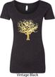 Yoga Gold Foil Tree of Life Ladies Scoop Neck Shirt