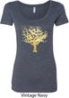 Yoga Gold Foil Tree of Life Ladies Scoop Neck Shirt