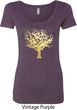 Yoga Gold Foil Tree of Life Ladies Scoop Neck Shirt
