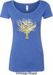 Yoga Gold Foil Tree of Life Ladies Scoop Neck Shirt