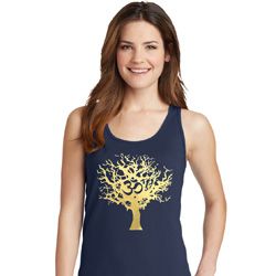 Yoga Gold Foil Tree of Life Ladies Tank Top Yoga Gold Foil Tree of Life Ladies Tank Top