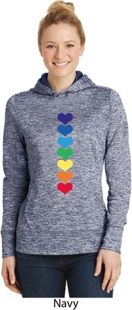 Yoga Heart Chakras Ladies Moisture Wicking Hoodie