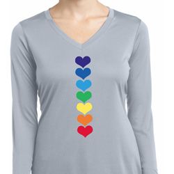 Yoga Heart Chakras Ladies Moisture Wicking Long Sleeve Shirt