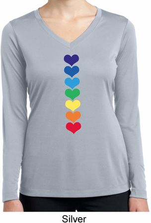 Yoga Heart Chakras Ladies Moisture Wicking Long Sleeve Shirt