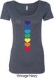 Yoga Heart Chakras Ladies Scoop Neck Shirt