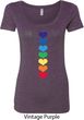 Yoga Heart Chakras Ladies Scoop Neck Shirt