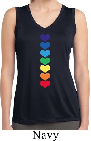 Yoga Heart Chakras Ladies Sleeveless Moisture Wicking Shirt
