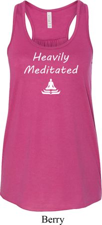 Yoga Heavily Meditated Ladies Flowy Racerback Tanktop
