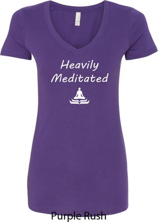 Yoga Heavily Meditated Ladies V-Neck Shirt