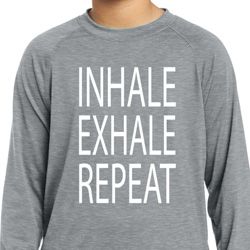 Yoga Inhale Exhale Repeat Kids Dry Wicking Long Sleeve Shirt