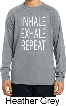 Yoga Inhale Exhale Repeat Kids Dry Wicking Long Sleeve Shirt