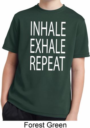 Yoga Inhale Exhale Repeat Kids Moisture Wicking Shirt