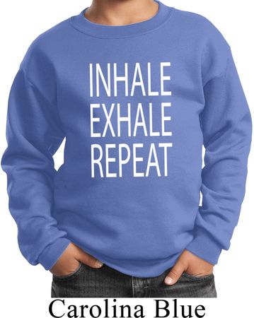 Yoga Inhale Exhale Repeat Kids Sweatshirt