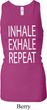 Yoga Inhale Exhale Repeat Ladies Longer Length Racerback Tank Top
