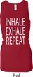 Yoga Inhale Exhale Repeat Ladies Longer Length Racerback Tank Top