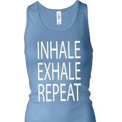 Yoga Inhale Exhale Repeat Ladies Longer Length Racerback Tank Top