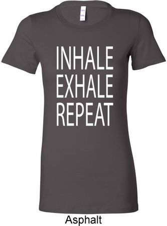 Yoga Inhale Exhale Repeat Ladies Longer Length Shirt