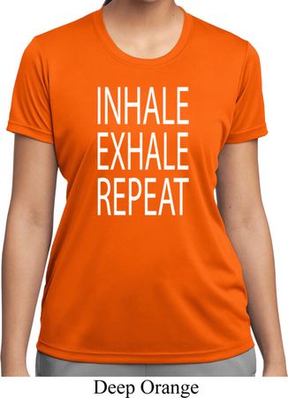 Yoga Inhale Exhale Repeat Ladies Moisture Wicking Shirt