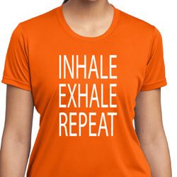 Yoga Inhale Exhale Repeat Ladies Moisture Wicking Shirt