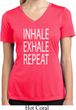 Yoga Inhale Exhale Repeat Ladies Moisture Wicking V-neck Shirt