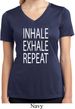 Yoga Inhale Exhale Repeat Ladies Moisture Wicking V-neck Shirt