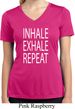 Yoga Inhale Exhale Repeat Ladies Moisture Wicking V-neck Shirt