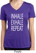 Yoga Inhale Exhale Repeat Ladies Moisture Wicking V-neck Shirt