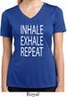 Yoga Inhale Exhale Repeat Ladies Moisture Wicking V-neck Shirt