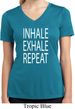 Yoga Inhale Exhale Repeat Ladies Moisture Wicking V-neck Shirt
