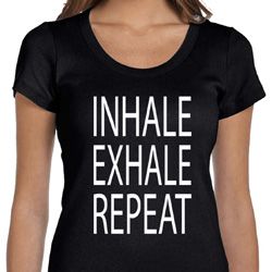 Yoga Inhale Exhale Repeat Ladies Scoop Neck Shirt