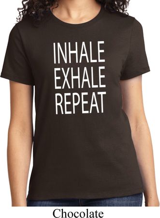 Yoga Inhale Exhale Repeat Ladies Shirt