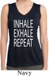 Yoga Inhale Exhale Repeat Ladies Sleeveless Moisture Wicking Shirt