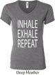 Yoga Inhale Exhale Repeat Ladies V-neck Shirt