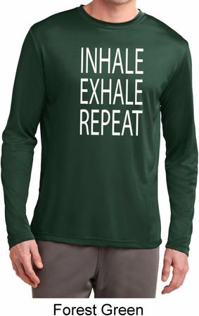 Yoga Inhale Exhale Repeat Mens Dry Wicking Long Sleeve Shirt