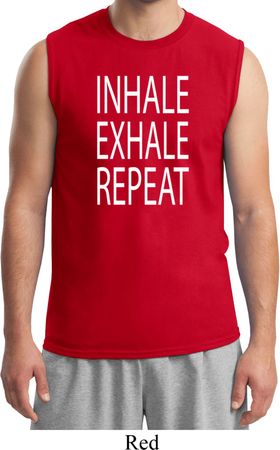 Yoga Inhale Exhale Repeat Mens Muscle Shirt