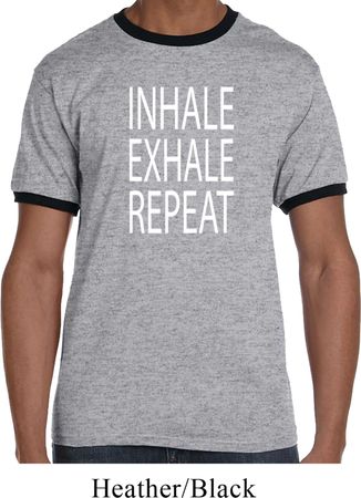 Yoga Inhale Exhale Repeat Mens Ringer Shirt