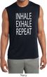 Yoga Inhale Exhale Repeat Mens Sleeveless Moisture Wicking Shirt