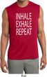 Yoga Inhale Exhale Repeat Mens Sleeveless Moisture Wicking Shirt