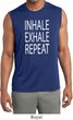 Yoga Inhale Exhale Repeat Mens Sleeveless Moisture Wicking Shirt