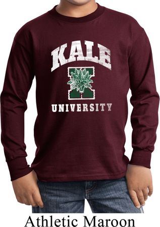 Yoga Kale University Darks Kids Long Sleeve Shirt