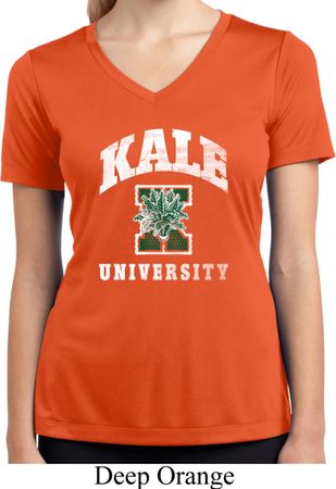 Yoga Kale University Darks Ladies Moisture Wicking V-neck Shirt