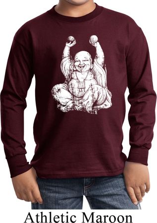Yoga Laughing Buddha Kids Long Sleeve Shirt