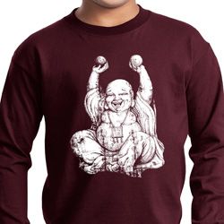 Yoga Laughing Buddha Kids Long Sleeve Shirt