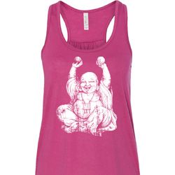 Yoga Laughing Buddha Ladies Flowy Racerback Tanktop