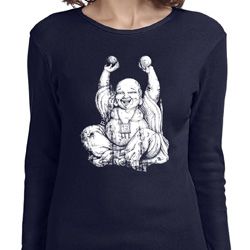 Yoga Laughing Buddha Ladies Long Sleeve Shirt