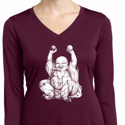 Yoga Laughing Buddha Ladies Moisture Wicking Long Sleeve Shirt