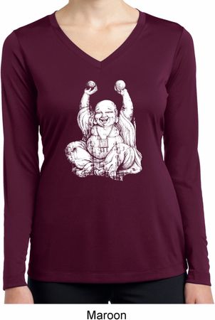Yoga Laughing Buddha Ladies Moisture Wicking Long Sleeve Shirt