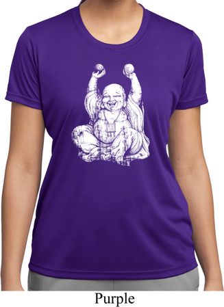 Yoga Laughing Buddha Ladies Moisture Wicking Shirt