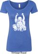 Yoga Laughing Buddha Ladies Scoop Neck Shirt