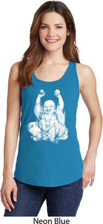 Yoga Laughing Buddha Ladies Tank Top